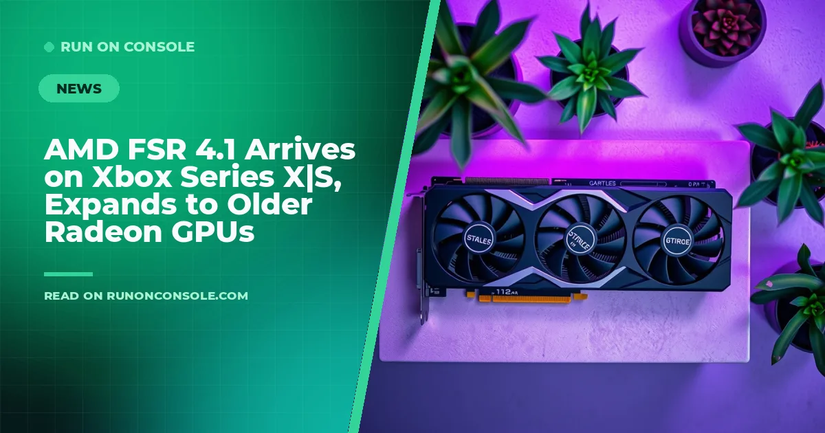 Xbox Series X console displaying a game with crisp upscaled graphics
