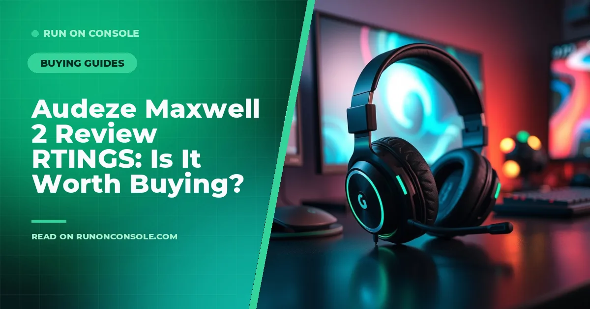 Audeze Maxwell 2 headset on a sleek gaming desk with soft ambient lighting
