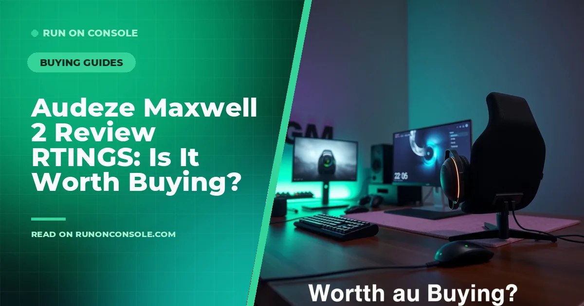 Audeze Maxwell 2 headset on a sleek gaming desk with soft ambient lighting