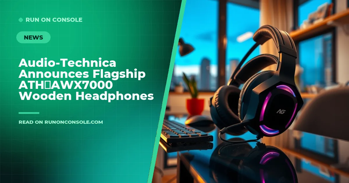 Audio‑Technica ATH‑AWX7000 wooden headphones on a wooden surface