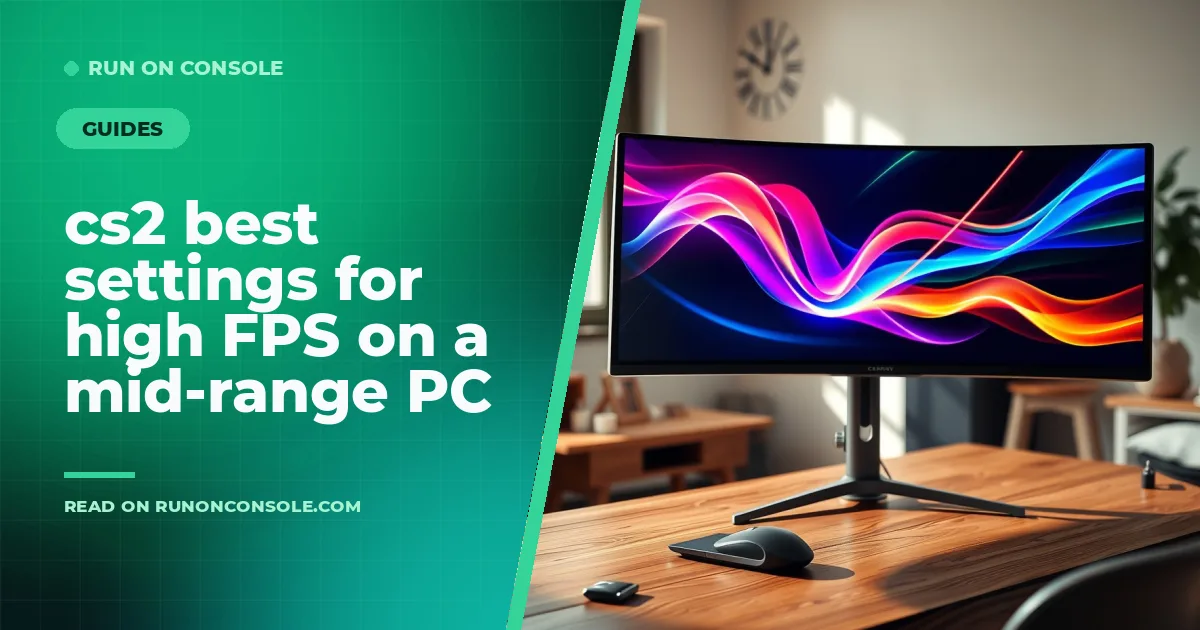 A gaming PC with a mid-range GPU displaying Counter-Strike 2 on a high-refresh monitor