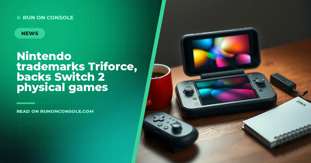 Nintendo Switch 2 console dock with revamped Triforce symbol and themed controller