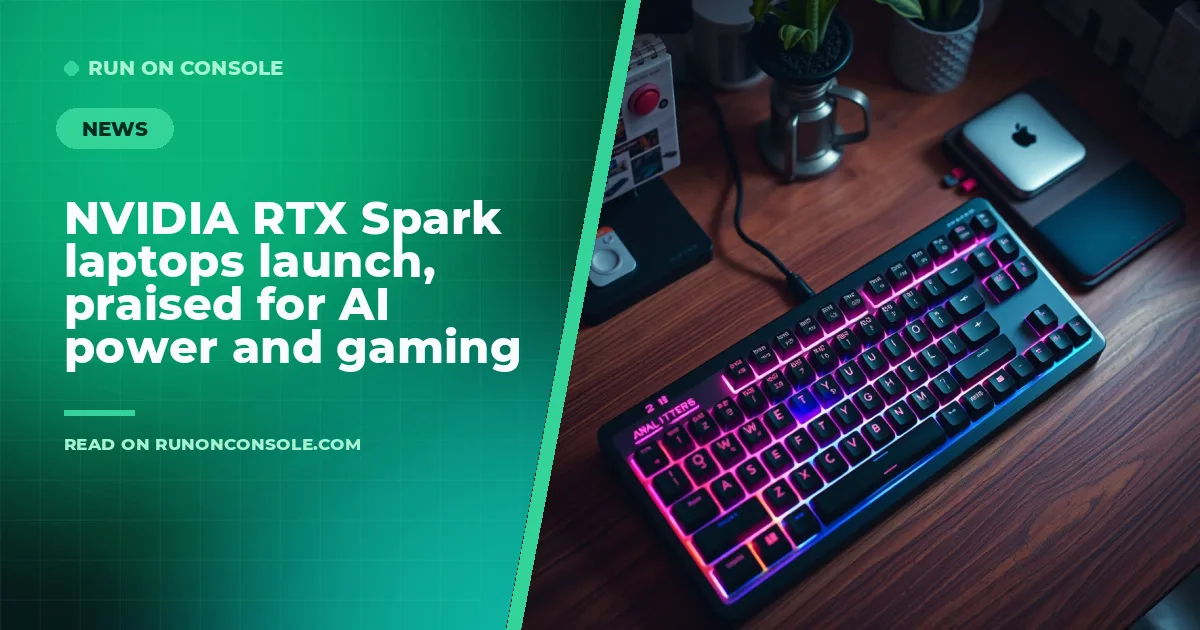 RTX Spark laptop with sleek chassis and glowing keyboard